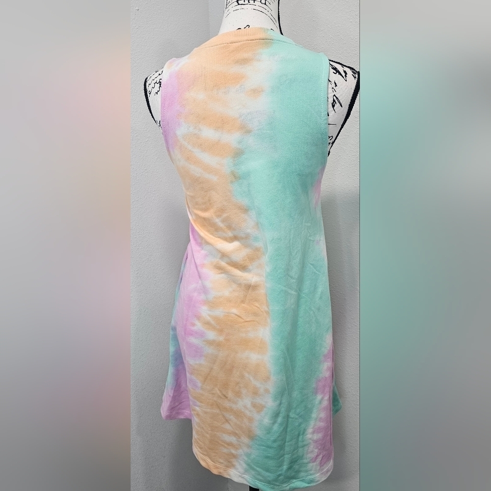 Lagaci Tye Dye Terry Dress Swimsuit Cover Summer Pink Green Orange Med - Picture 5 of 11